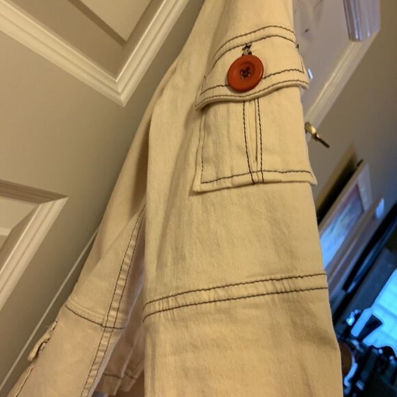 Red Currant Size XL (see desc) Cream color button up jacket - Picture 5 of 7